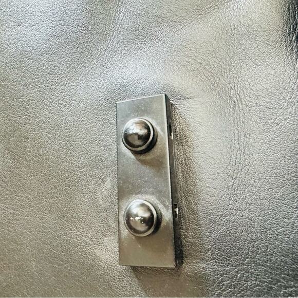 COLE HAAN Black Leather Warner Briefcase Travel Bag Zipper Pocket Laptop Case - Picture 9 of 16